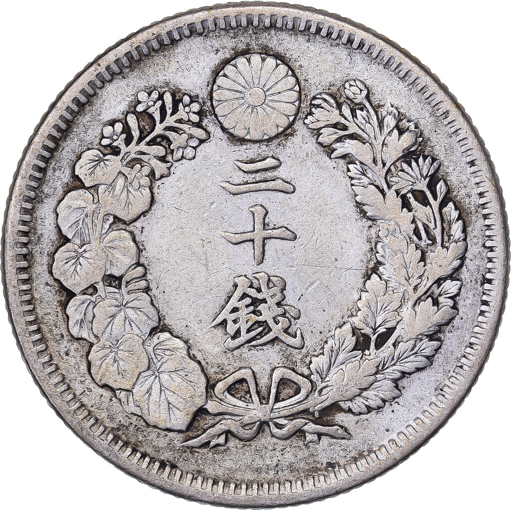 Japan, Meiji, 20 Sen, Yr.39(1906), Zilver, ZF