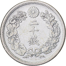 Japan, Meiji, 20 Sen, Yr. 43 (1910), Zilver, ZF+