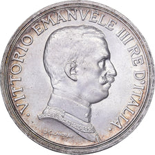 Italie, Victor-Emmanuel III, 2 Lire, 1915, Rome, Argent, SUP+