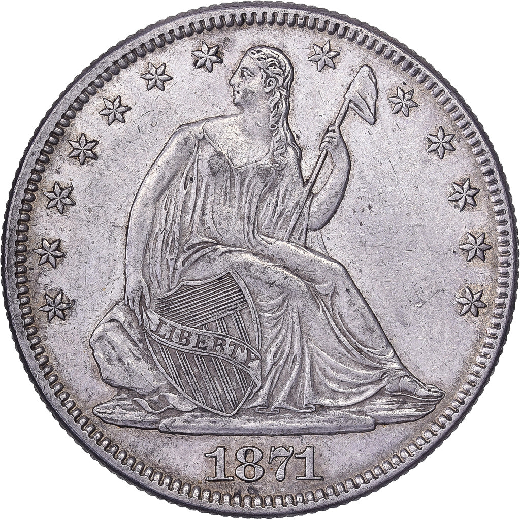 United States, Half Dollar, Seated Liberty, 1871, Philadelphia, Silver