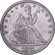 United States, Half Dollar, Seated Liberty, 1871, Philadelphia, Silver