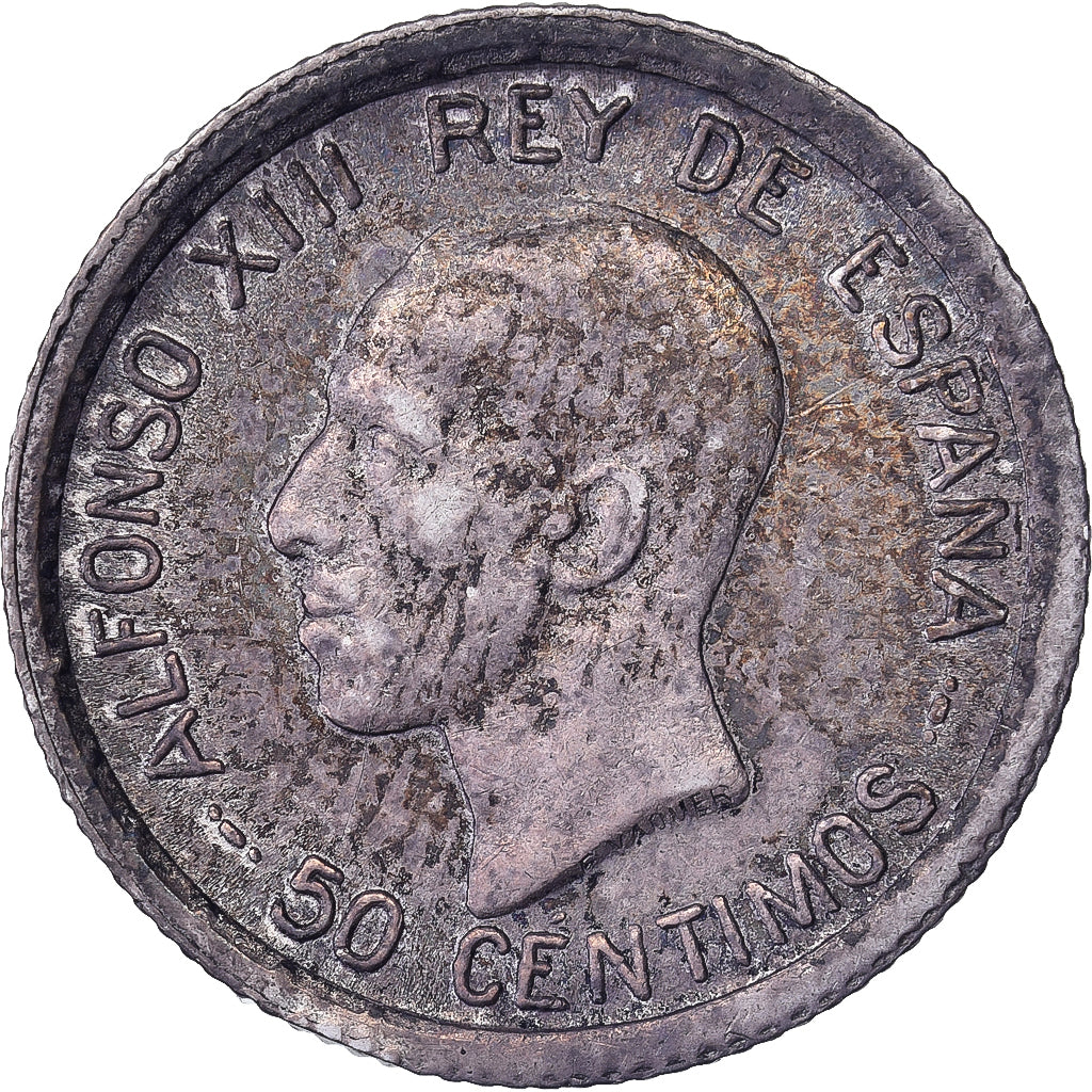 Spagna, Alfonso XIII, 50 Centimos, 1926, Madrid, Argento, SPL-
