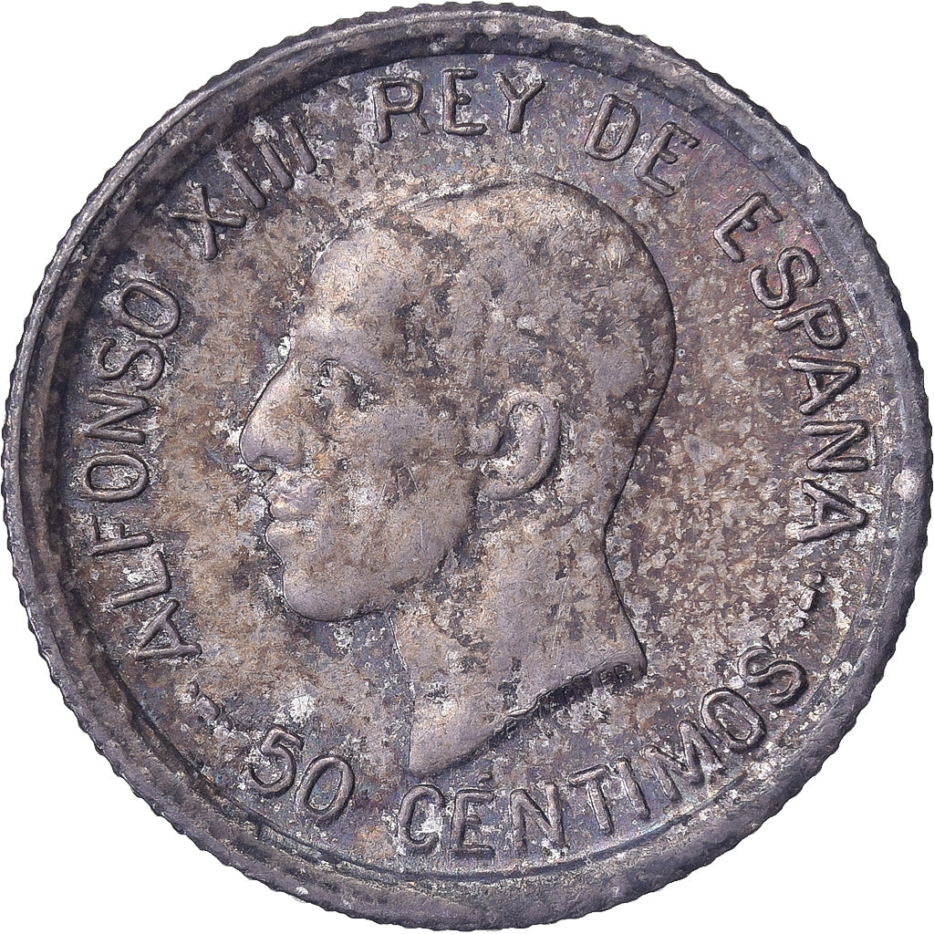 Spanje, Alfonso XIII, 50 Centimos, 1926, Madrid, Zilver, PR