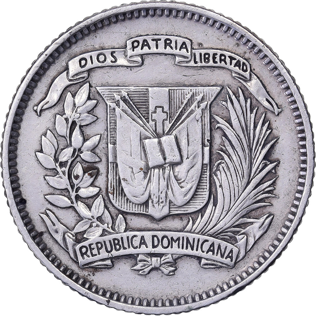 Dominican Republic, 10 Centavos, 1937, Silver, AU(50-53)