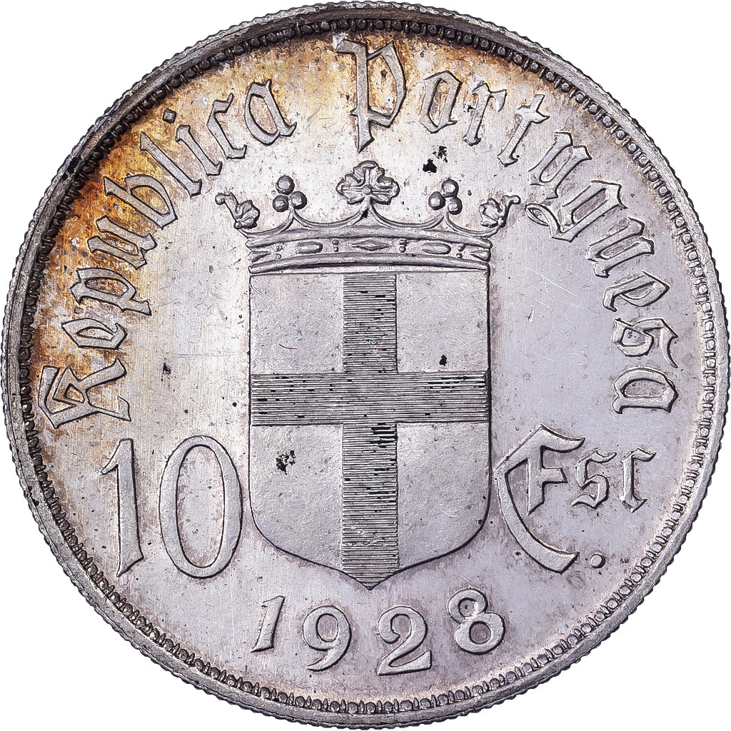 Portogallo, 10 Escudos, Battle of Ourique, 1928, Lisbon, Argento, SPL-