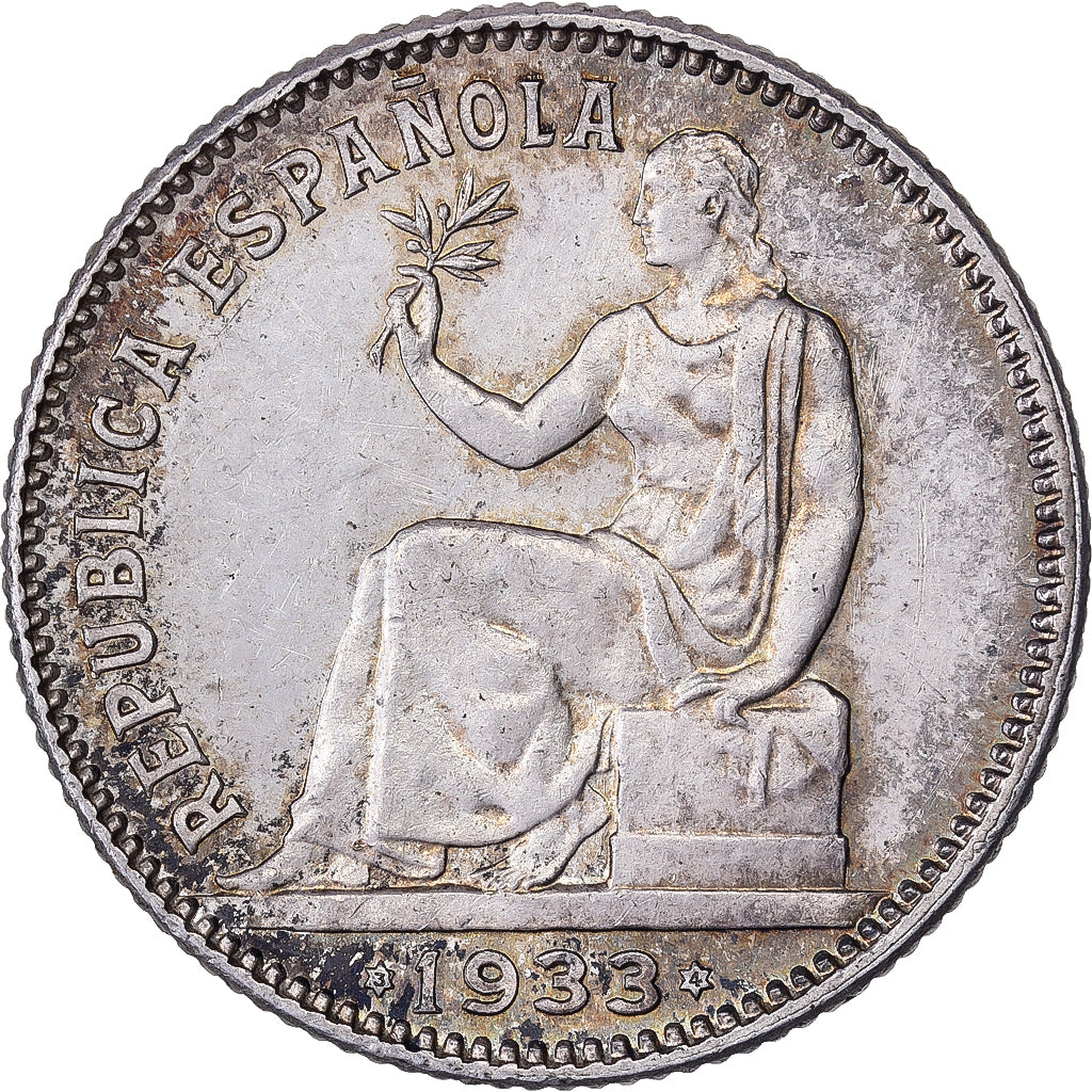 Spagna, 1 Peseta, 1933, Madrid, Argento, SPL-