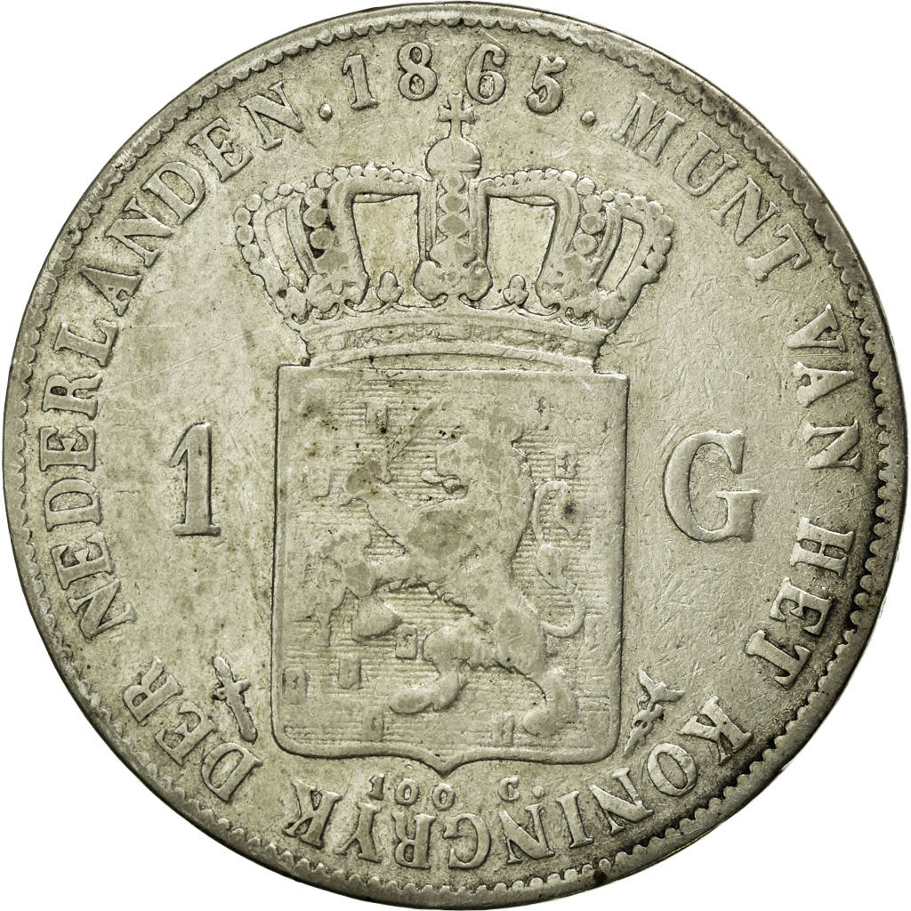 Moneta, Paesi Bassi, William III, Gulden, 1865, BB, Argento, KM:93
