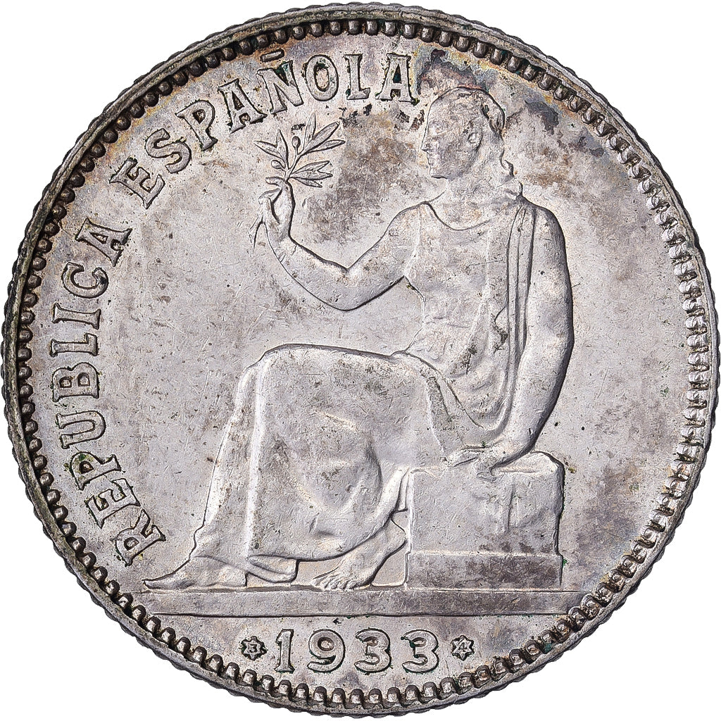 España, 1 Peseta, 1933, Madrid, Plata, EBC+