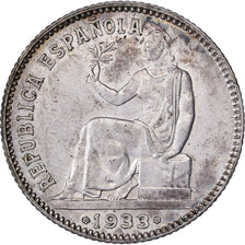 Hiszpania, 1 Peseta, 1933, Madrid, Srebro, MS(60-62)