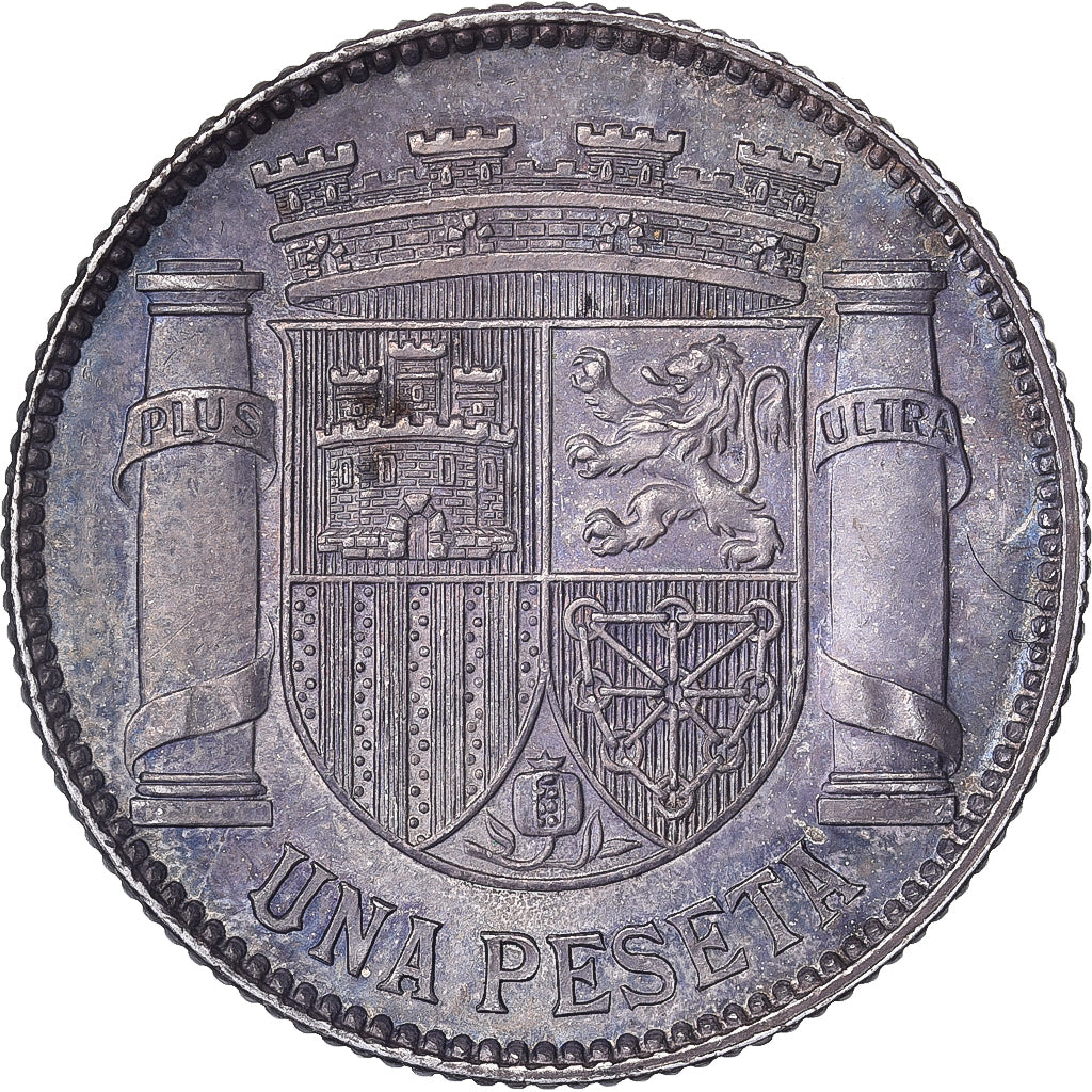 Spain, 1 Peseta, 1933, Madrid, Silver, MS(60-62)