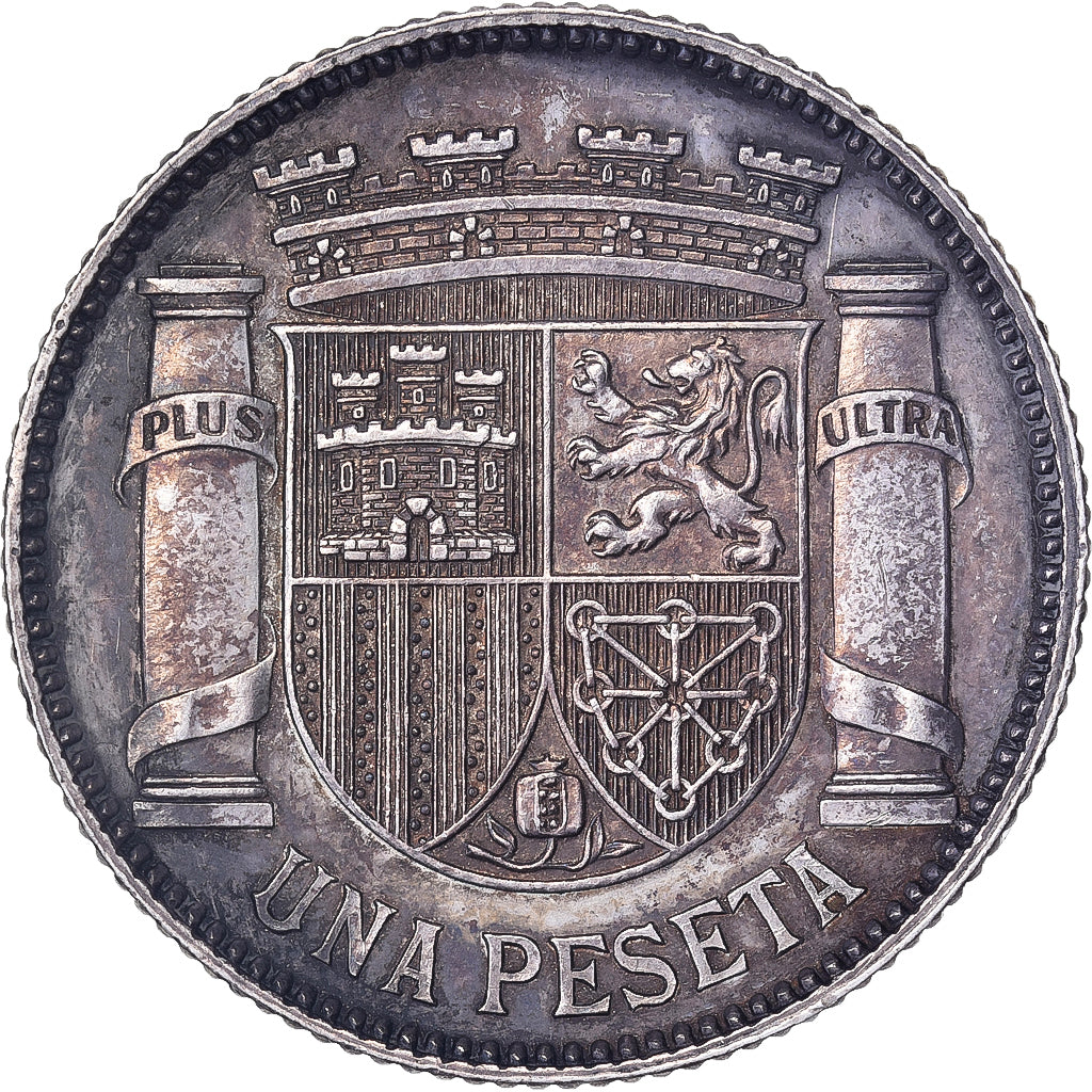 Espanha, 1 Peseta, 1933, Madrid, Prata, MS(60-62)