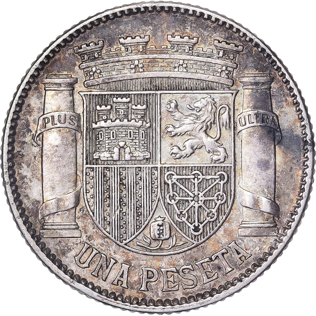 Espanha, 1 Peseta, 1933, Madrid, Prata, MS(60-62)