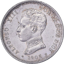 Spagna, Alfonso XIII, 2 Pesetas, 1905, Madrid, Argento, SPL-