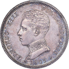 Spain, Alfonso XIII, 2 Pesetas, 1905, Madrid, Silver, MS(60-62)