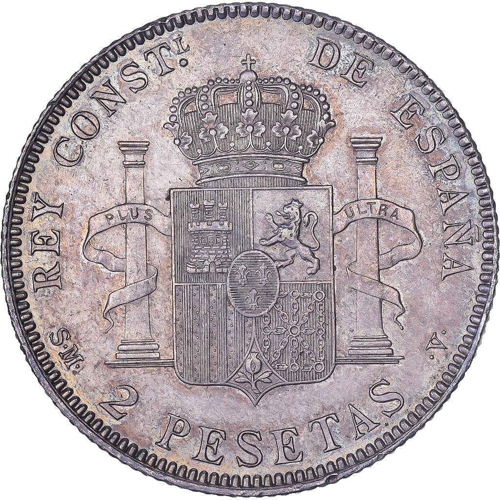 Spain, Alfonso XIII, 2 Pesetas, 1905, Madrid, Silver, MS(60-62)