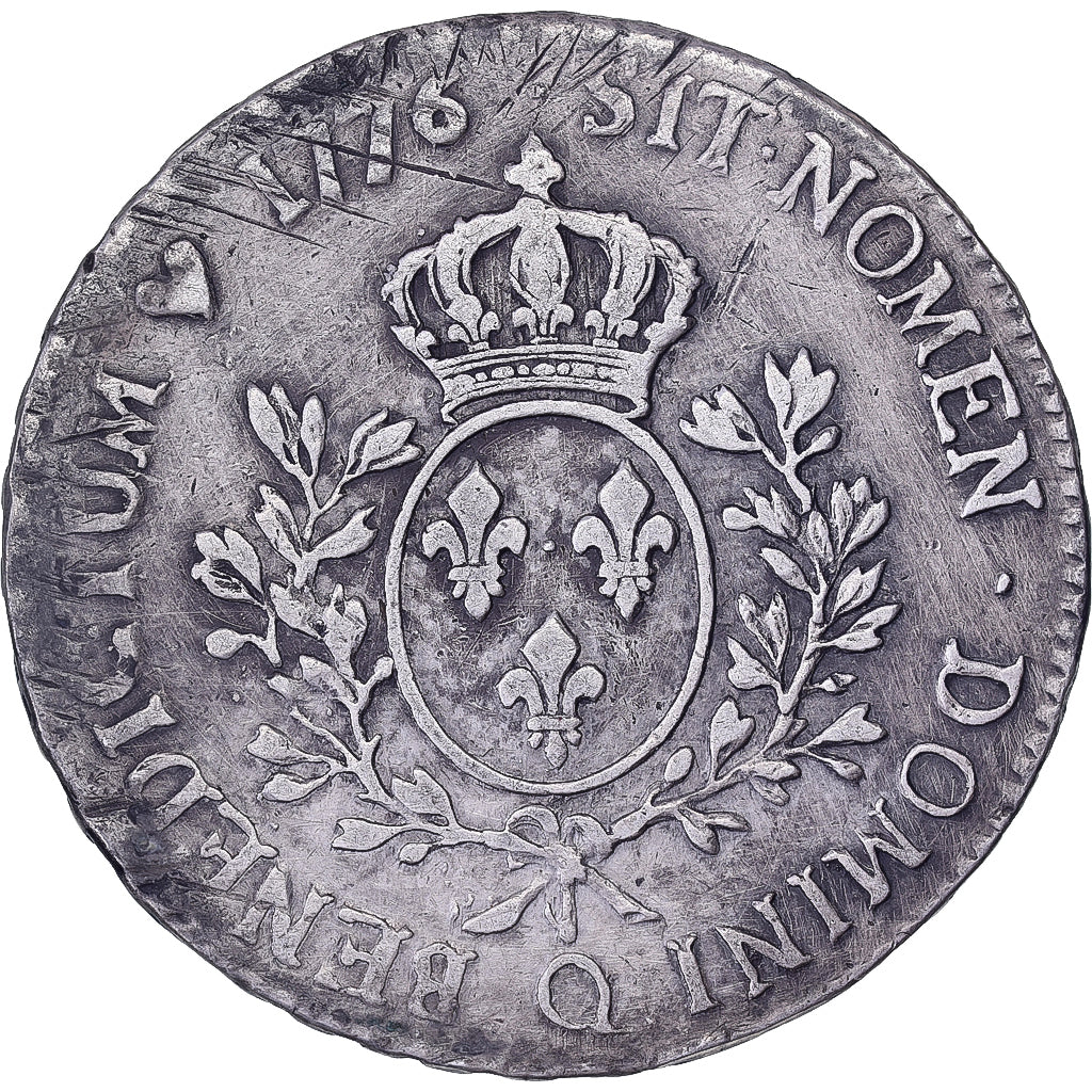 France, Louis XVI, Ecu aux branches d'olivier, 1776, Perpignan, Silver