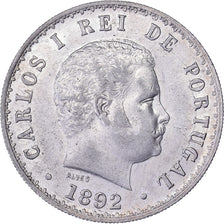 Portugal, Carlos I, 500 Reis, 1892, Lisbon, Silver, MS(60-62)