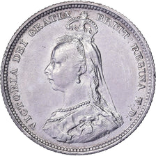 Great Britain, Victoria, 1 Shilling, 1887, London, Silver, AU(50-53)