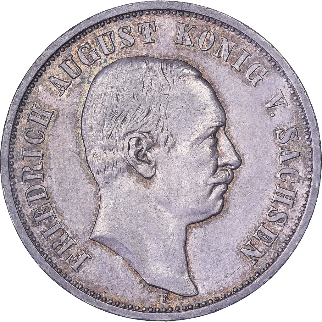 Kingdom of Saxony, Friedrich August III, 3 Mark, 1912, Muldenhütten, Prata