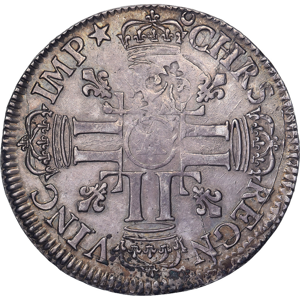 France, Louis XIV, 1/2 Écu aux 8 L, 1691, Paris, Silver, EF(40-45), Gadoury:184