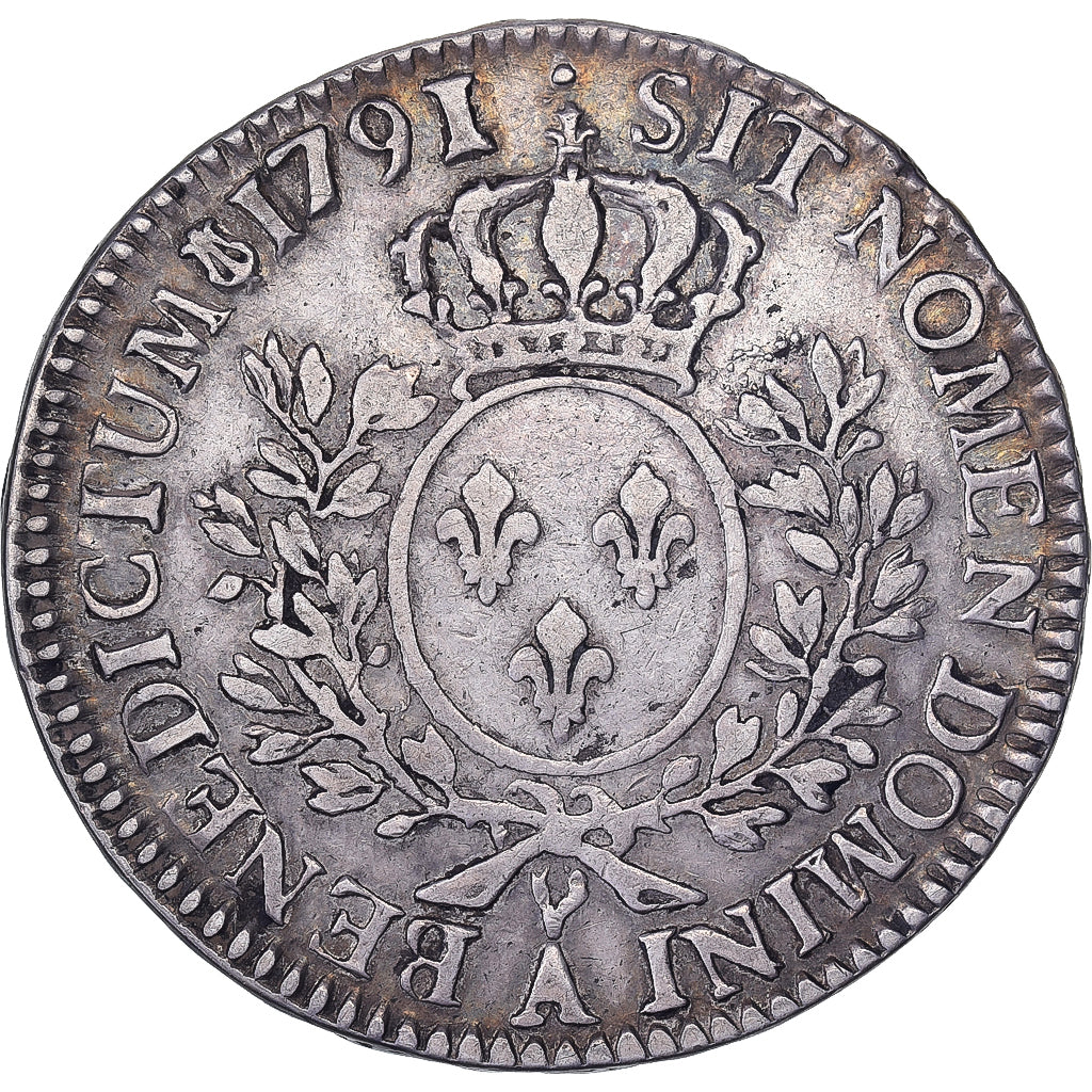 Frankrijk, Louis XVI, 1/2 Ecu, 1791, Paris, Zilver, FR+, Gadoury:355