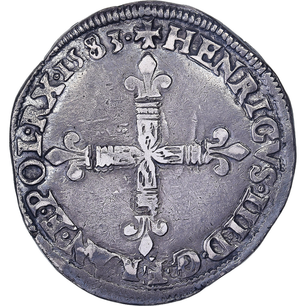 France, Henri III, 1/4 Ecu, 1583, Bayonne, Silver, VF(30-35), Gadoury:494A