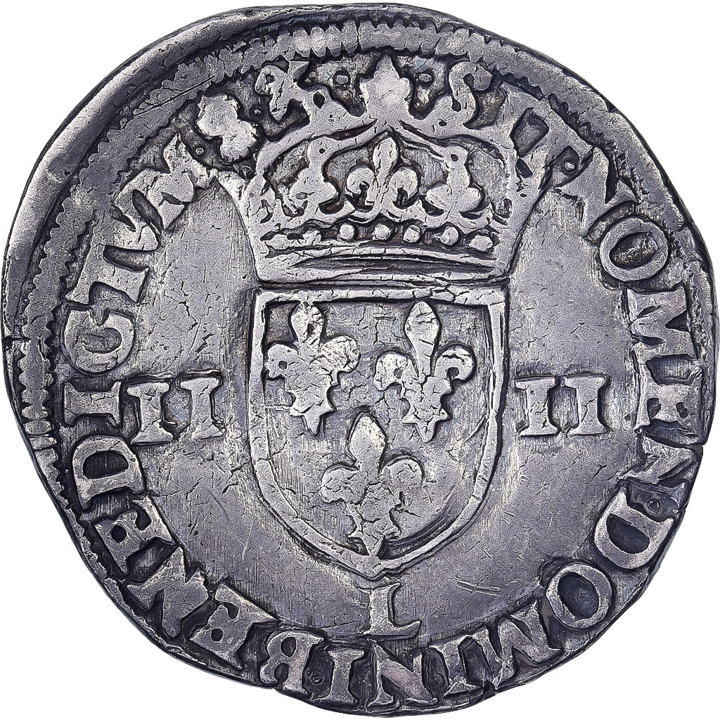 France, Henri III, 1/4 Ecu, 1583, Bayonne, Silver, VF(30-35), Gadoury:494A