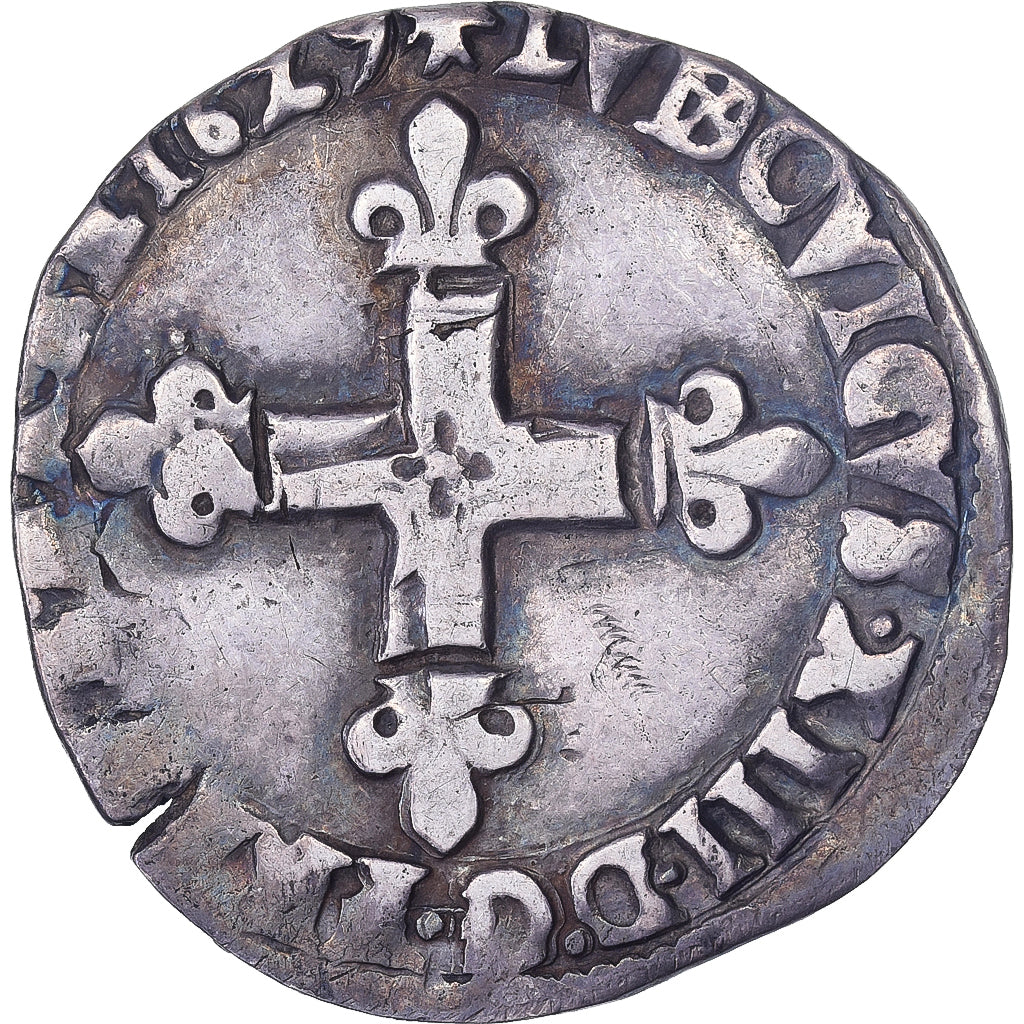 France, Louis XIII, 1/8 Ecu, 1629, Bayonne, Argent, TB+, Gadoury:23