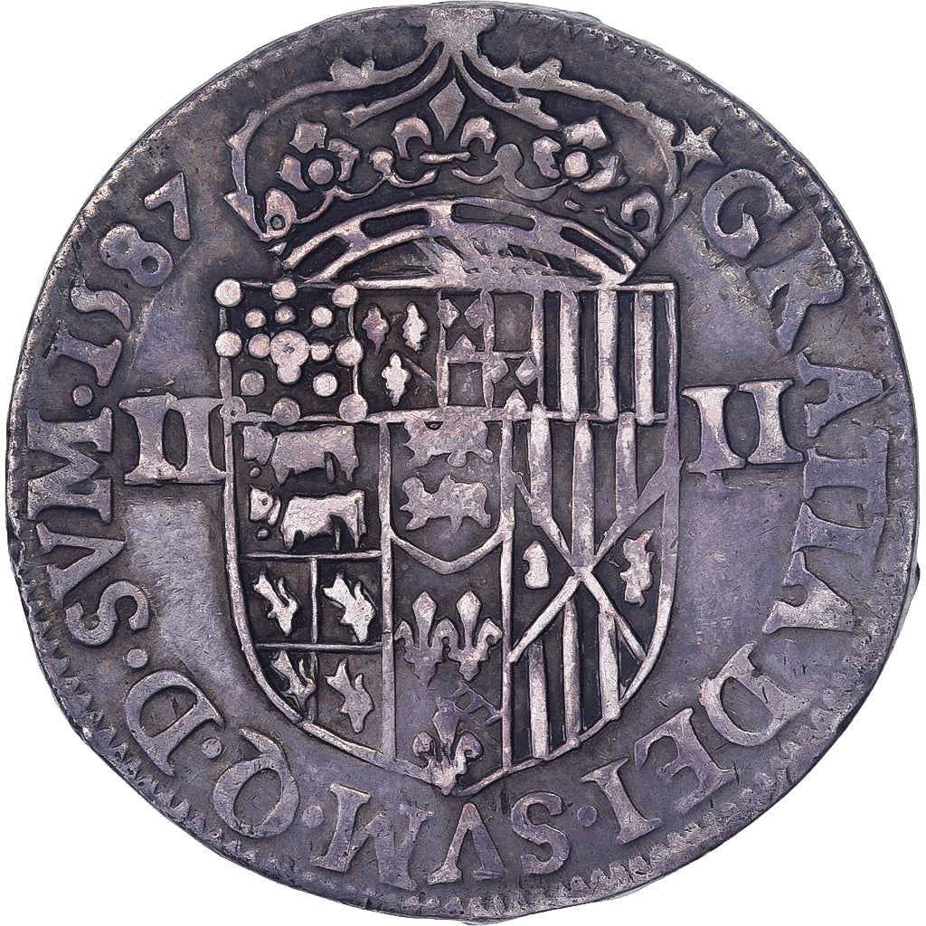 Seigneurie du Béarn, Henri II, 1/4 Ecu, 1587, Pau, Argent, TTB
