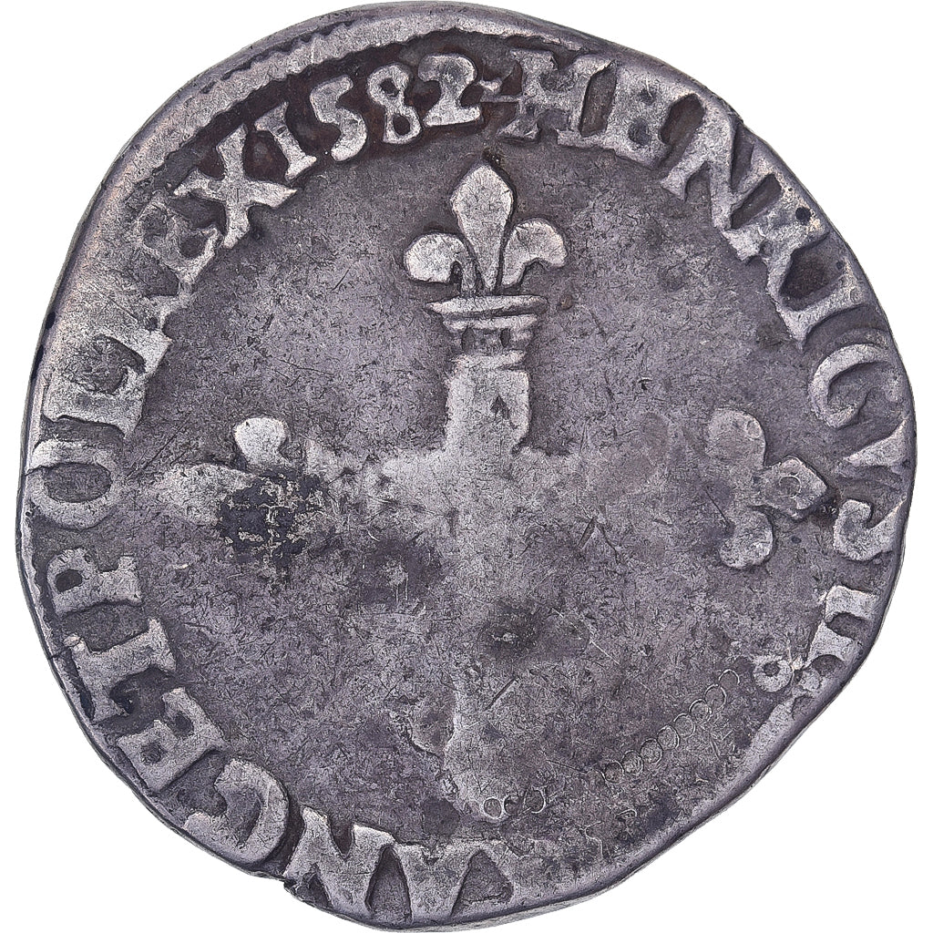 France, Henri III, 1/4 Ecu, 1582, Rennes, Argent, B+, Gadoury:485