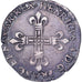Francia, Henri IV, 1/4 Écu de Navarre, 1605, Saint-Palais, Plata, MBC