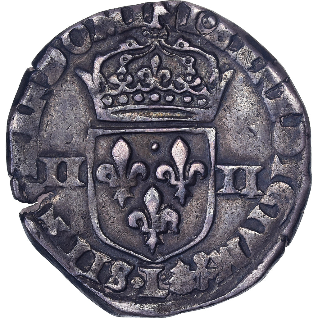 Francia, Henri IV, 1/4 Ecu, 1590, Bayonne, Plata, BC+, Gadoury:597A