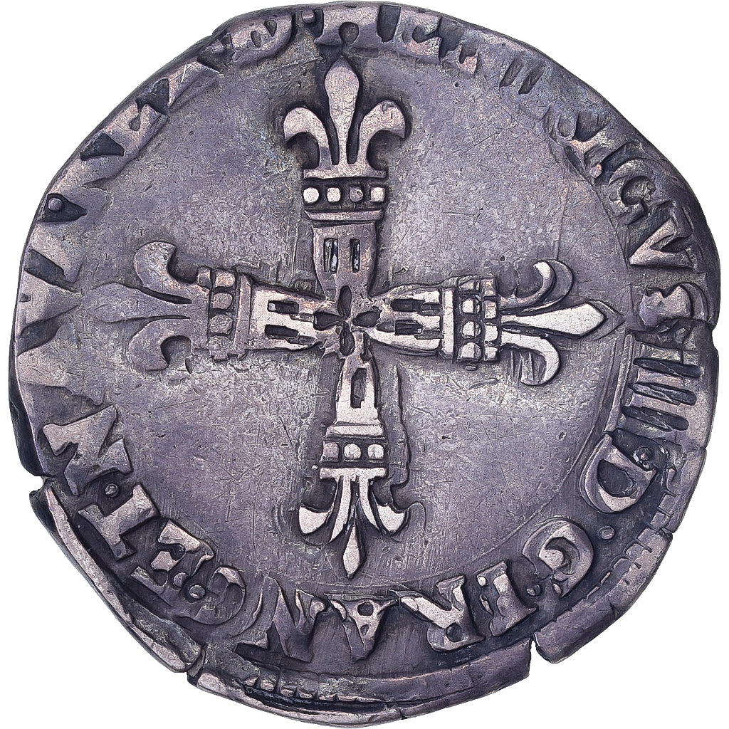 Francia, Henri IV, 1/4 Ecu de Béarn, 1605, Morlaas, Plata, MBC, Gadoury:603