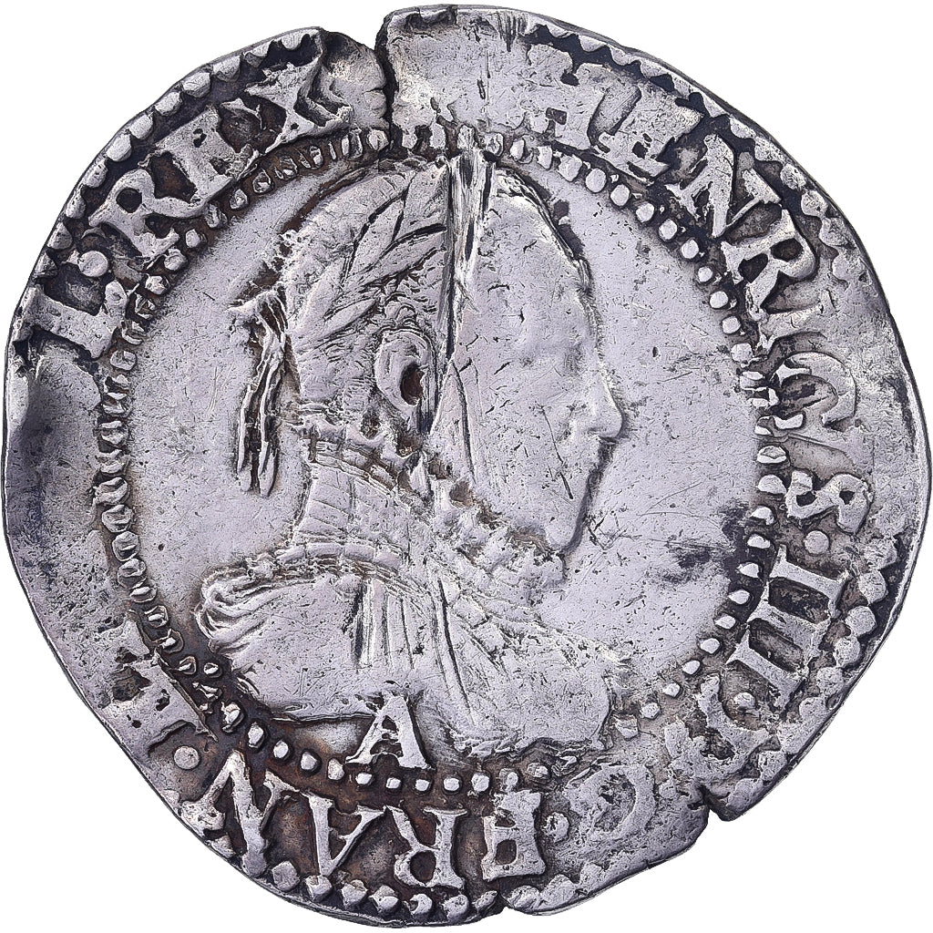 Francia, Henri III, 1/2 Franc au col plat, 1587, Paris, Argento, MB+