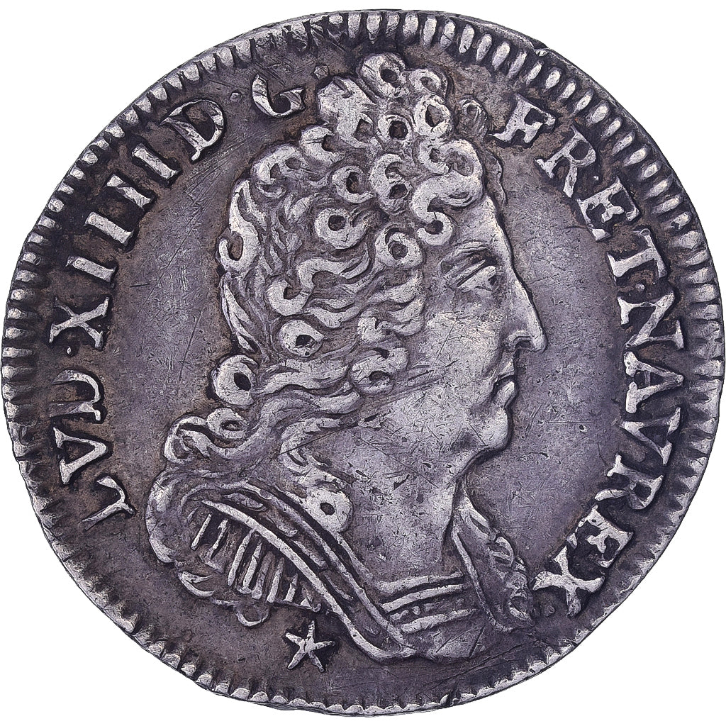 Francja, Louis XIV, 1/10 Écu aux 3 couronnes, 1713, Montpellier, Srebro