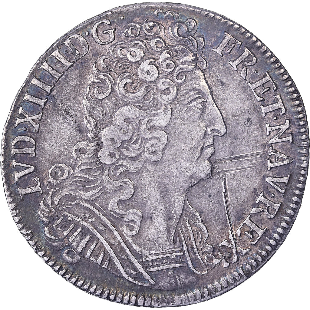 Frankrijk, Louis XIV, 1/4 Ecu aux 3 couronnes, 1711, Amiens, Zilver, ZF+