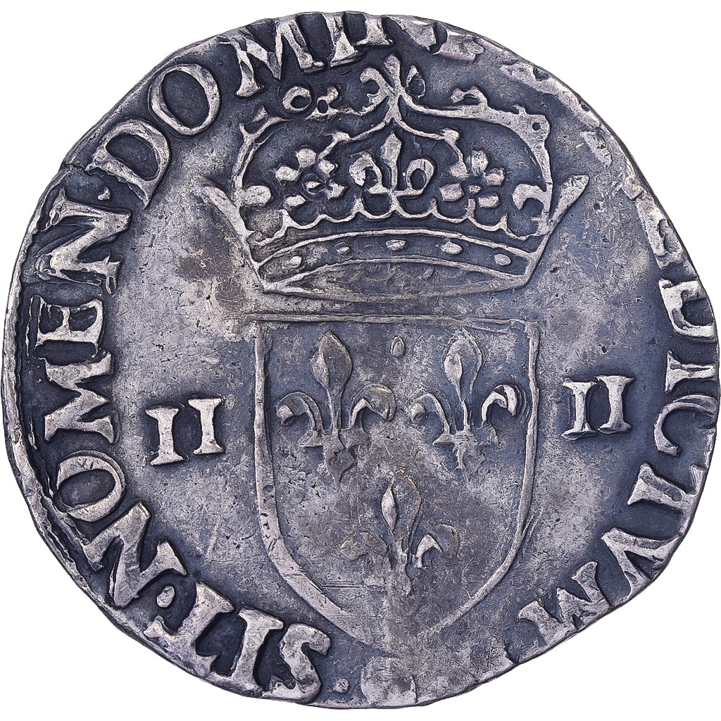 Frankrijk, Henri III, 1/4 Ecu, 1579, Rennes, Zilver, ZF, Gadoury:494