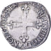 Francia, Henri III, 1/4 Ecu, Uncertain date, Nantes, Plata, BC+, Gadoury:494