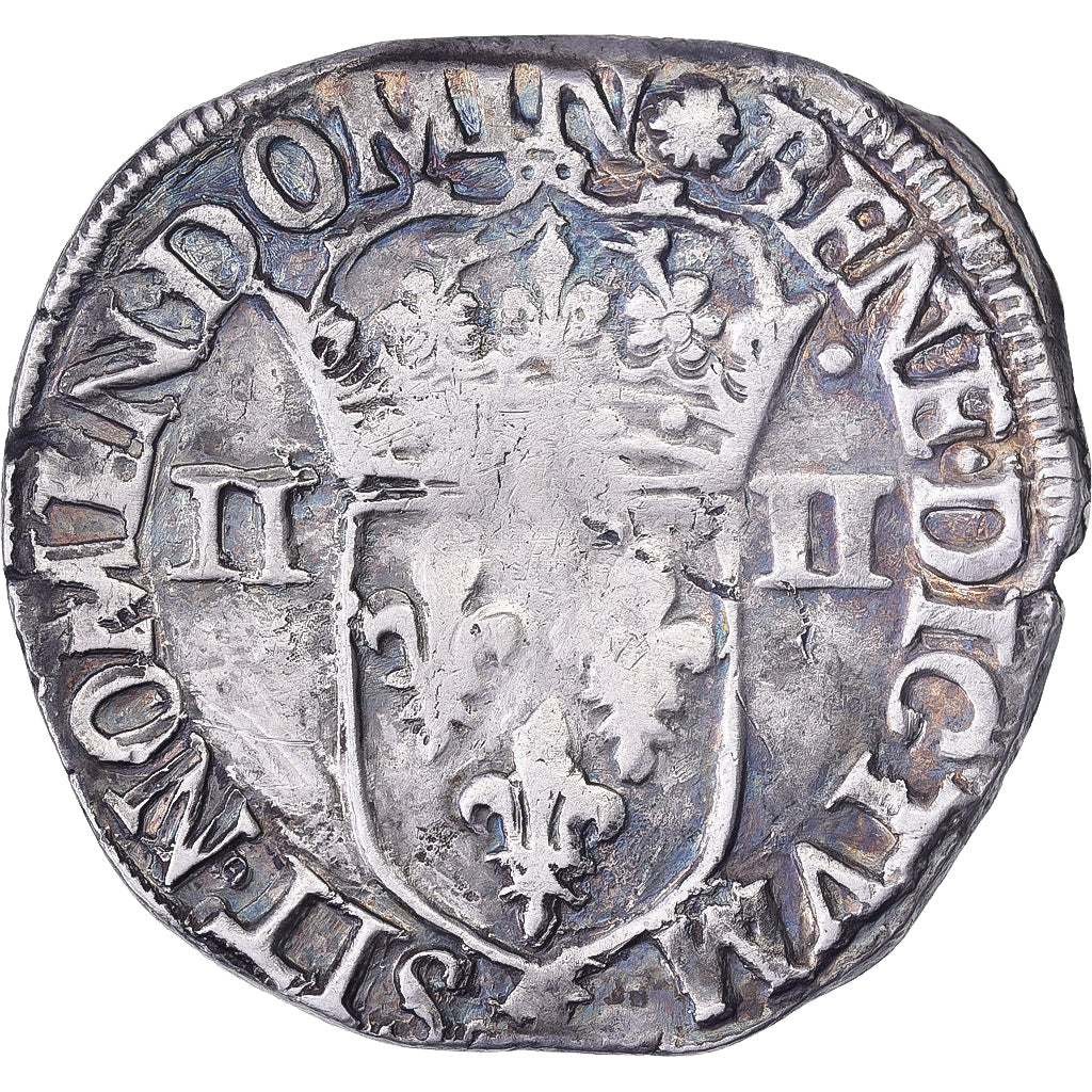 Francia, Henri III, 1/4 Ecu, Uncertain date, Nantes, Plata, BC+, Gadoury:494