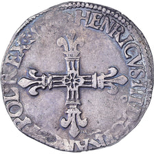 Frankrijk, Henri III, 1/4 Ecu, 1588, Rennes, Zilver, ZF, Gadoury:494