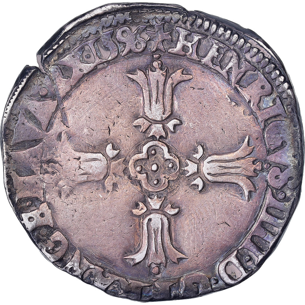 France, Henri IV, 1/4 Ecu, 1596, Bayonne, Argent, TTB, Gadoury:597