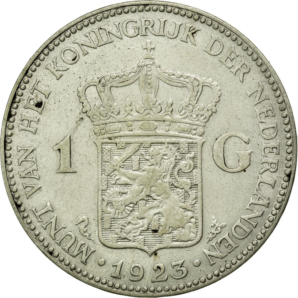 Münze, Niederlande, Wilhelmina I, Gulden, 1923, SS, Silber, KM:161.1