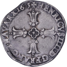 France, Henri IV, 1/4 Ecu, 1605, Bayonne, Silver, VF(30-35), Gadoury:597