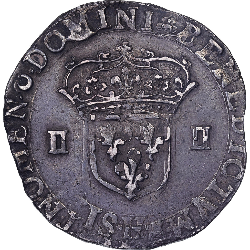 Frankrijk, Henri IV, 1/4 Ecu, 160[?], La Rochelle, Zilver, ZF, Gadoury:597