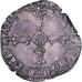 Francia, Henri IV, 1/4 Ecu, Uncertain date, Angers, Plata, MBC+, Gadoury:597