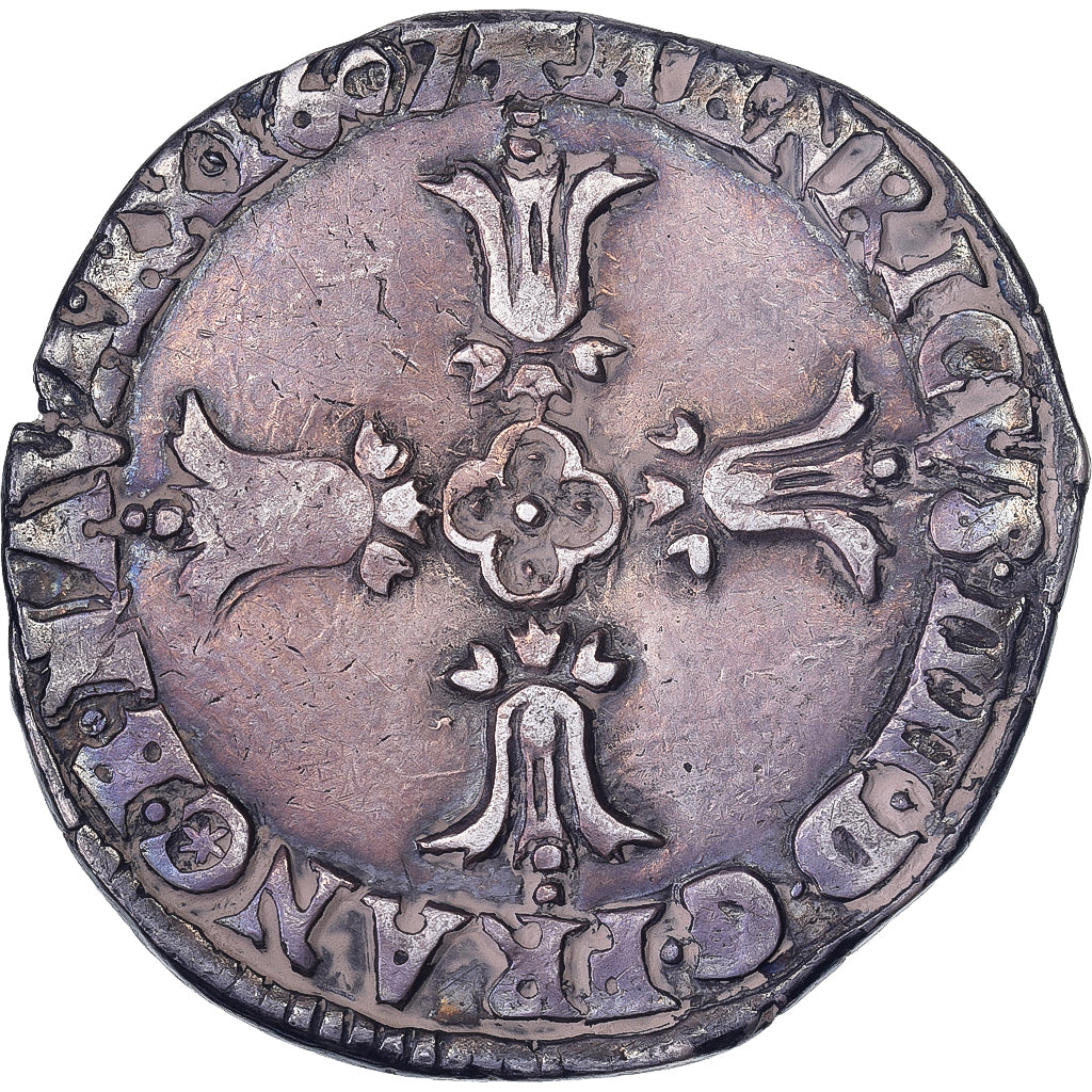 France, Henri IV, 1/4 Ecu, 1607, Bayonne, Silver, EF(40-45), Gadoury:597