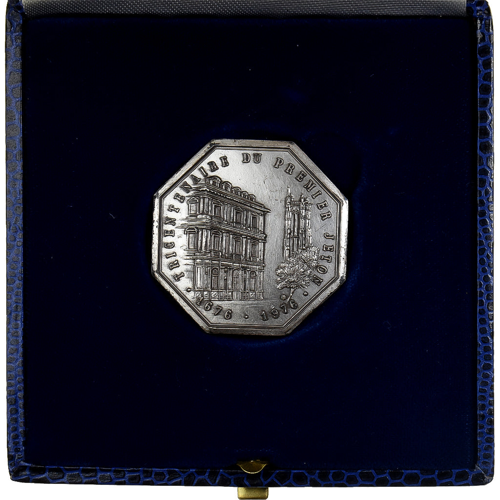 Francia, ficha, Tricentenaire du premier jeton, notaires de Paris, 1976, Bronzo