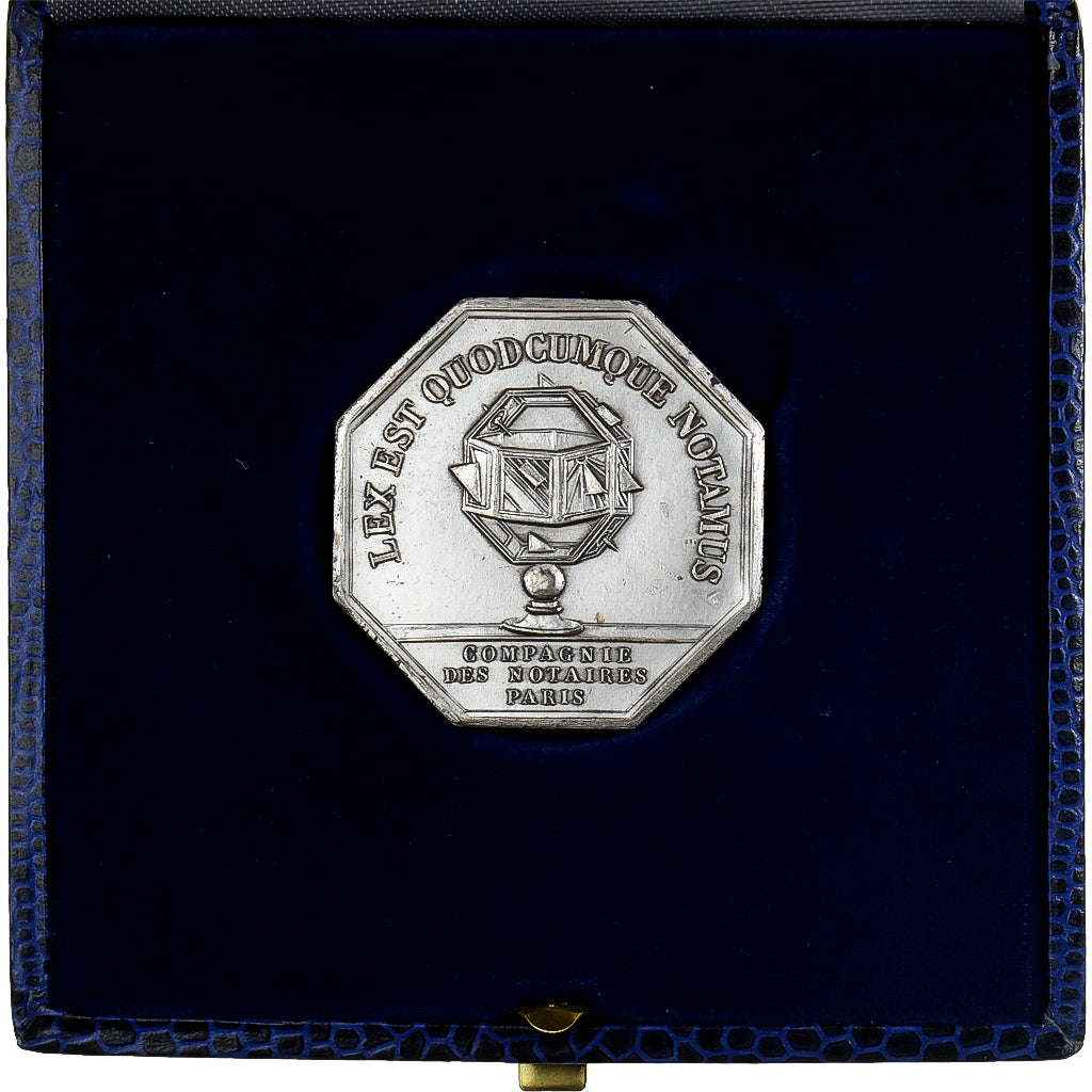 Francia, ficha, Tricentenaire du premier jeton, notaires de Paris, 1976, Bronzo