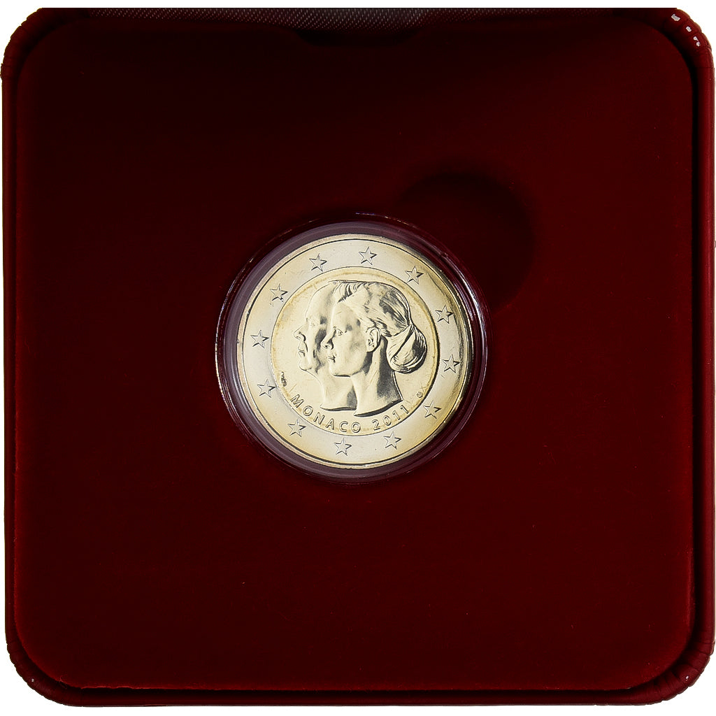 Monaco, 2 Euro, mariage princier, BU, 2011, MDP, Bi-Metallic, STGL