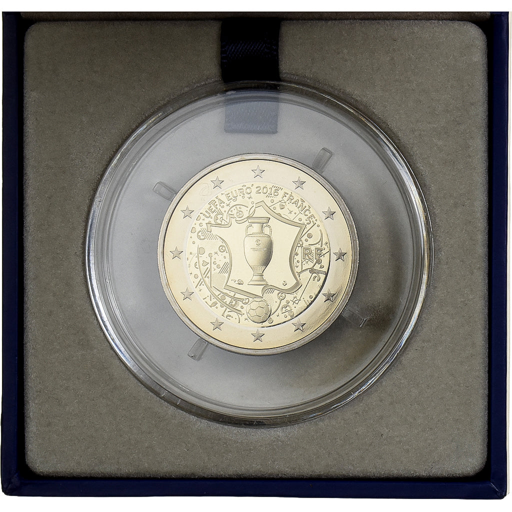 France, 2 Euro, UEFA Euro 2016, BE, 2016, MDP, Bimétallique, FDC